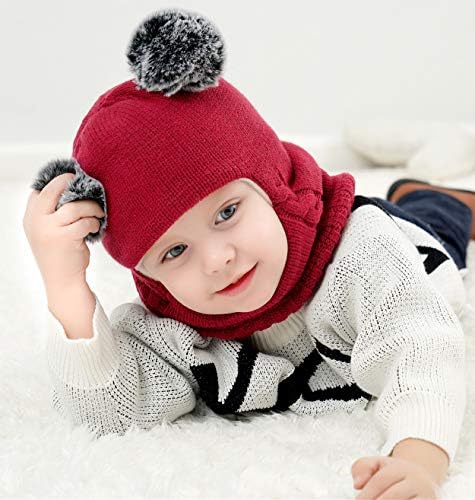 Baby Winter Hat Scarf Set, Unisex Infant Toddler Kids Hat Scarf - Image 3