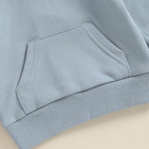 Toddler Baby Boy Girl Hoodies Solid Color Long Sleeve Kangaroo Pocket Hooded - Image 6