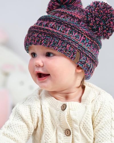 FURTALK Baby Winter Knitted Beanie Hat Soft Warm Pom Poms Toddler Skull Cap - Image 7
