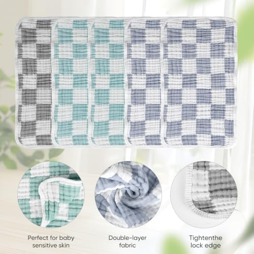 Muslin Burp Cloths 20"x10" Baby Burp Cloths 5-Pack - Image 4