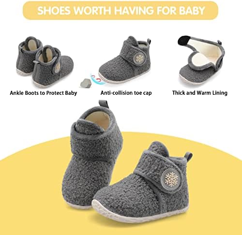 FEETCITY Baby Booties Girls Boys Infant Slippers First Walkers Shoes Warm Socks - Image 5