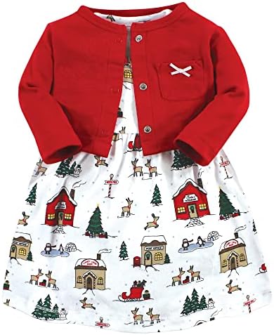 Hudson Baby Infant and Toddler Girls Cotton Dress and Cardigan Set by HudsonBaby