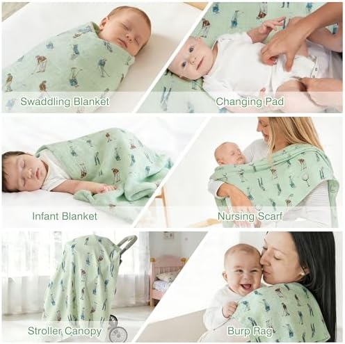 Baby Swaddle Blankets, Bamboo Muslin Receiving Blanket | 1-Pack, Lightweight & - Image 6