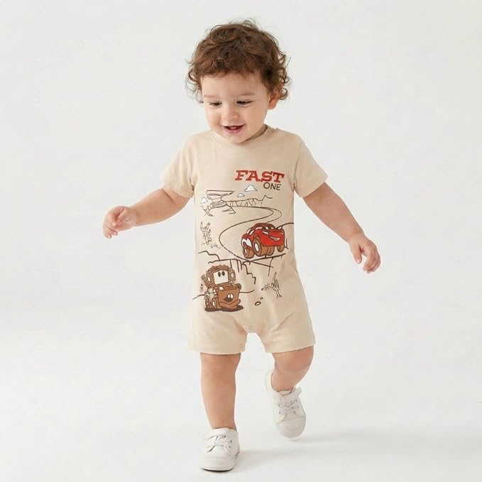 Disney Cars Pooh Mickey Stitch Baby Boys 2 Pack Romper - Image 5