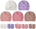 BQUBO Baby Turban Hats and Mittens Set Newborn Infant Hospital Hats Caps by DRESHOW