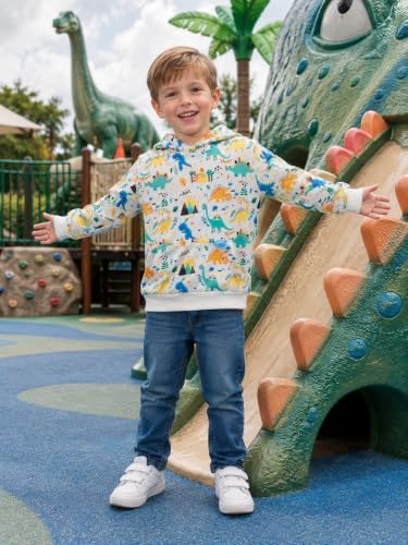 RETSUGO Baby Boys Dinosaurs Hoodie Boy Girls Truck Pullover - Image 3