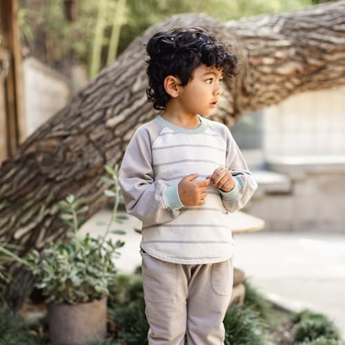 Burt's Bees Baby Boys Shirt and Pant Set, Long Sleeve Top & Bottom Outfit Bundle - Image 3