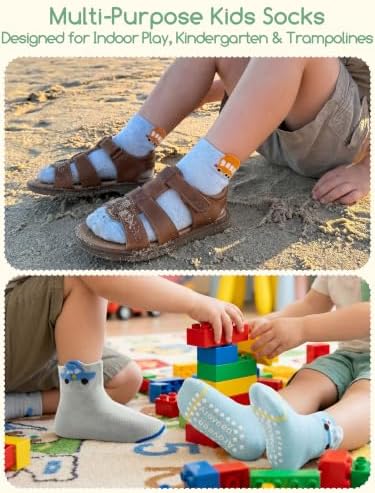 Aroveea Toddler Socks Non Slip Grip Ankle Baby 12 Pack - Image 5