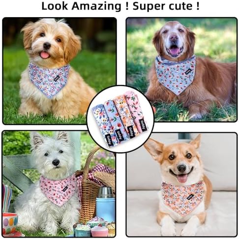 Dog Bandanas Spring Cotton Large 4PCS - Image 5