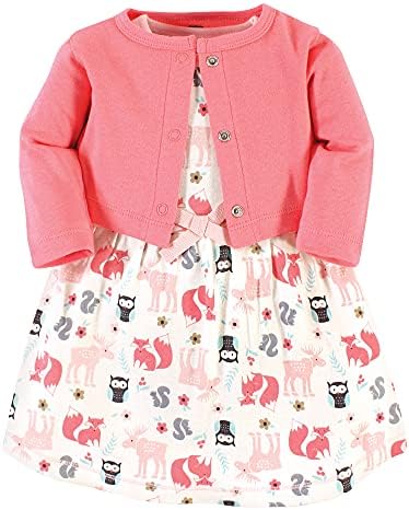 Hudson Baby Infant and Toddler Girls Cotton Dress and Cardigan Set by HudsonBaby
