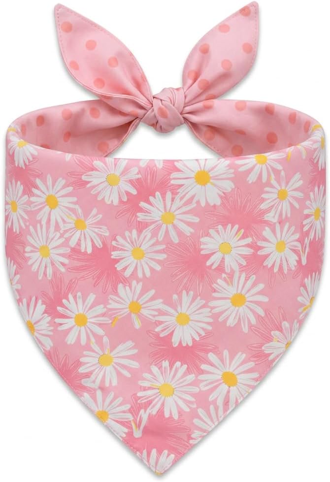 Spring Dog Bandana, Summer Dog Bandanas Boy Girl, Daisy Dog Scarf by YummipawsPetBandana