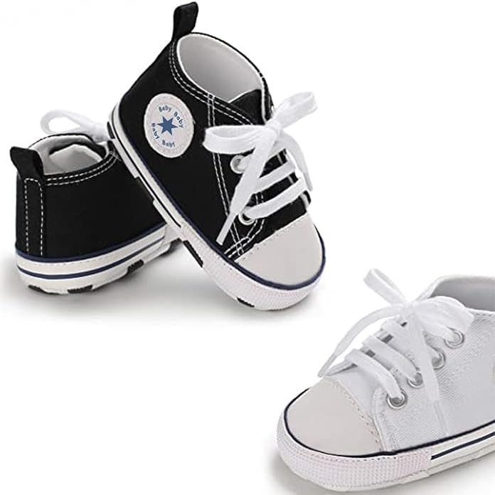 Unisex Baby Girls Boys Canvas High-top Shoes, Newborn Infant Anti-Slip Soft - Image 4