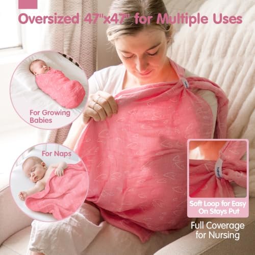 hahaland Muslin Swaddle Blankets Receiving Blanket - Image 5