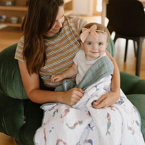 Little Unicorn Muslin Quilt Blanket | 100% Cotton Soft Multi-Layered Muslin - Image 5