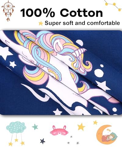 DAUGHTER QUEEN Girls Summer Pajamas Set 4 Pieces 100% Cotton Sleepwear Size 18 - Image 6
