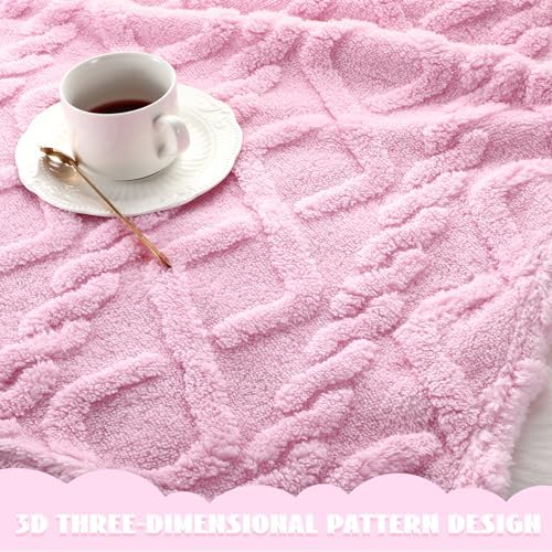 VitalCozy 4 Pcs Fleece Baby Blankets 3D Plush Soft Newborn, Light Color | - Image 3