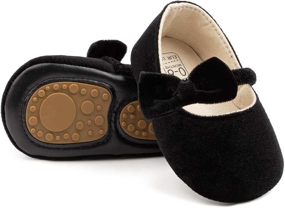 KIDSUN Infant Baby Girls Mary Jane Shoes Non-Slip Rubber Sole Ballet Slippers by KIDSUN