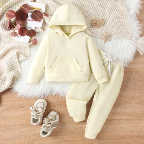 Happy Town Baby Fall Outfits for Girl Boy Long Sleeve Hoodie Top and Long - Image 2