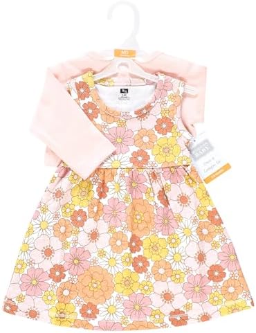 Hudson Baby Infant and Toddler Girls Cotton Dress and Cardigan Set - Image 2