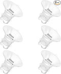 6pcs Updated Silicone Flange Insert 20mm Compatible with Momcozy/Medela/Spectra/Eufy/Lansinoh/TSRETE/Elvie/NCVI/Paruu Breast Pump, for 24mm Flange/Shield, Breastfeeding Essential Replacement Pump Part