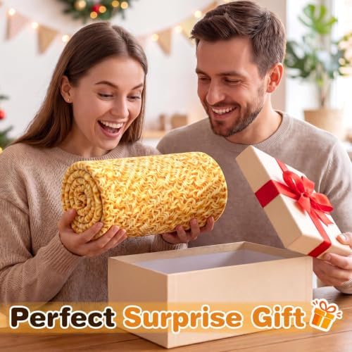 SeaRoomy Ramen Noodles Blanket, Realistic Food Funny Round Blanket, 60 in - Image 3