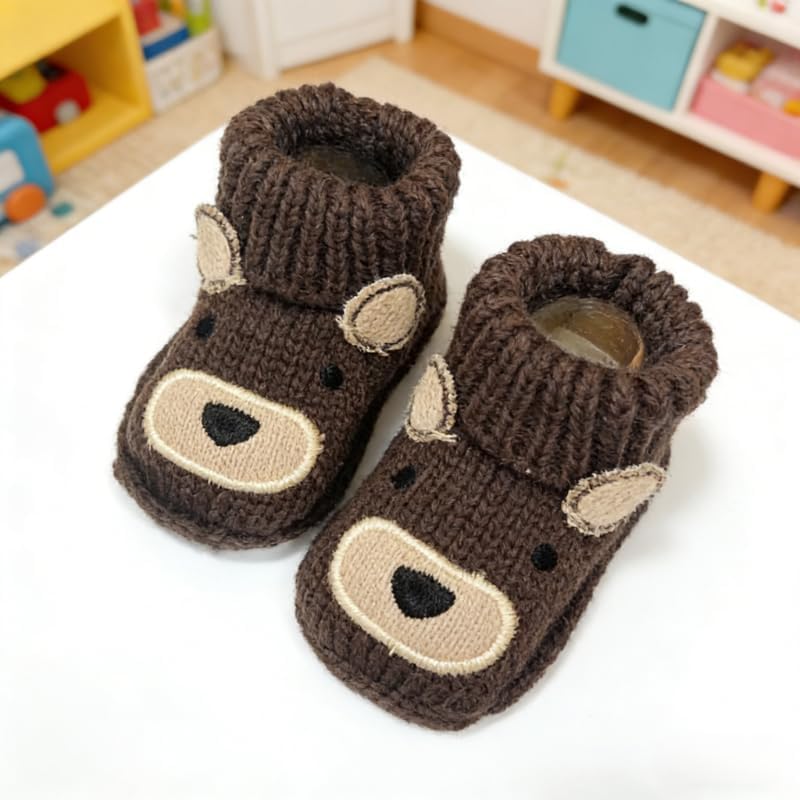 2 pairs Cute Knit Animal Baby Booties - Image 6