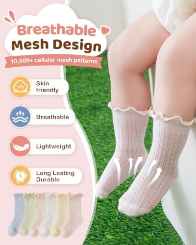 Toddler Girl Ruffle Socks Baby Girls Knee High Socks - Image 3