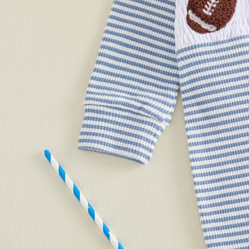 Bagilaanoe Newborn Baby Boy Footie Romper Waffle Knit Outfit Fall Jumpsuit | - Image 5