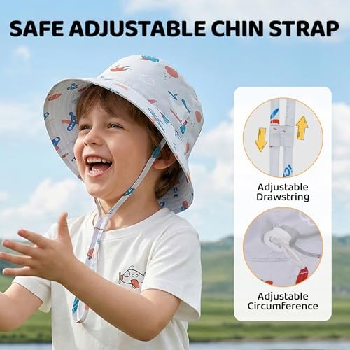 Toddler Bucket Hats UPF 50+ Baby Sun Hat Adjustable Kids Sun Protection Summer - Image 5