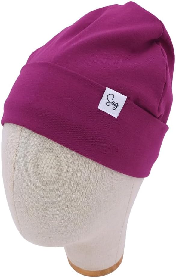 Jersey Beanie Hat for Newborn Baby Boys Girls Silky Satin Lined Hats Bonnet - Image 2