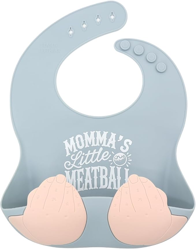 Teasin' Teethers Funny Italian Silicone Baby Bib - Image 2
