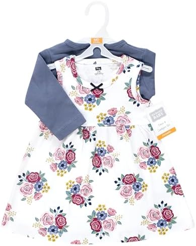 Hudson Baby Infant and Toddler Girls Cotton Dress and Cardigan Set - Image 2
