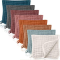 8 Packs Muslin Burp Cloths Large 20" x 10", 6 Layers Unisex Baby Absorbent 100% by Remagr