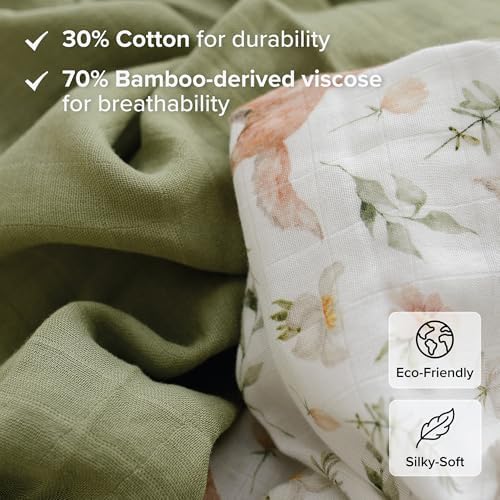 Muslin Swaddle Blankets for Newborns, Breathable Woodland Receiving Blankets - Image 6
