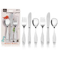 Lehoo Castle Kids Silverware Stainless Steel 6 Piece - Toddler Spoons and Forks Knife Set, Metal Kids Cutlery Set, Toddler Utensils Self Feeding (Dinosaur World)