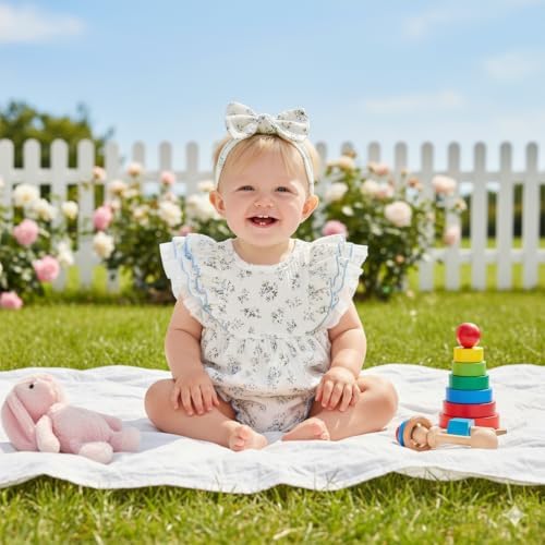 TITKKOP Ruffle Bubble Romper for Baby Girl | One-Piece Shorts Jumpsuit | Summer - Image 2