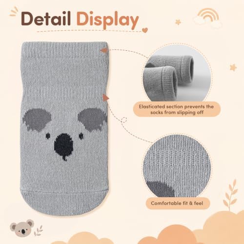 Toddler Grip Socks, 5 Pairs, Cotton Crew - Image 6