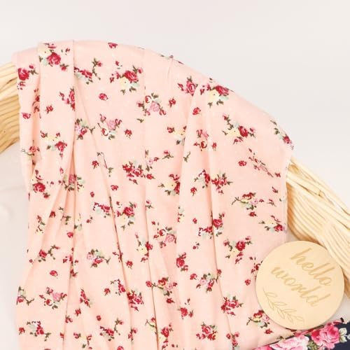 DRESHOW BQUBO Baby Girl Newborn Floral Receiving Blankets - Image 5
