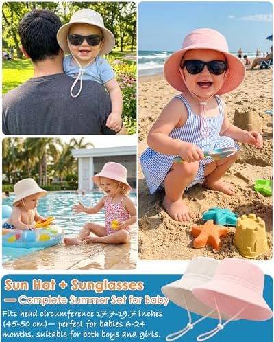 Toddler Baby Sun Hat and Polarized Sunglasses Set - Image 7