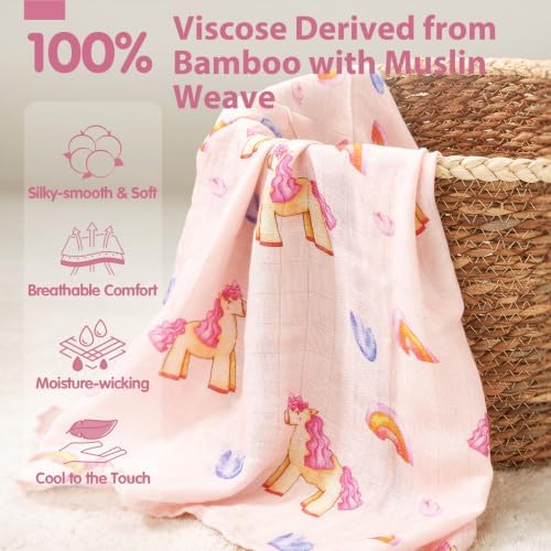 hahaland Muslin Swaddle Blankets Receiving Blanket - Image 2