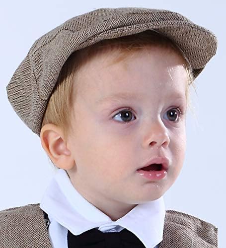 A&J DESIGN Baby Boys Newsboy Cap Toddler Kids Tweed Vintage Flat Hat - Image 5