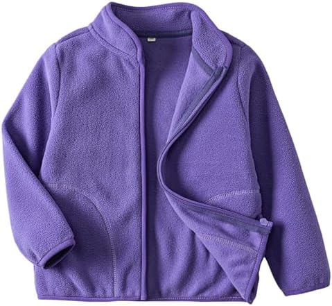 Toddler Boys Girls Fleece Jacket Lightweight Fall Spring 2-12 Years by EIGIOO