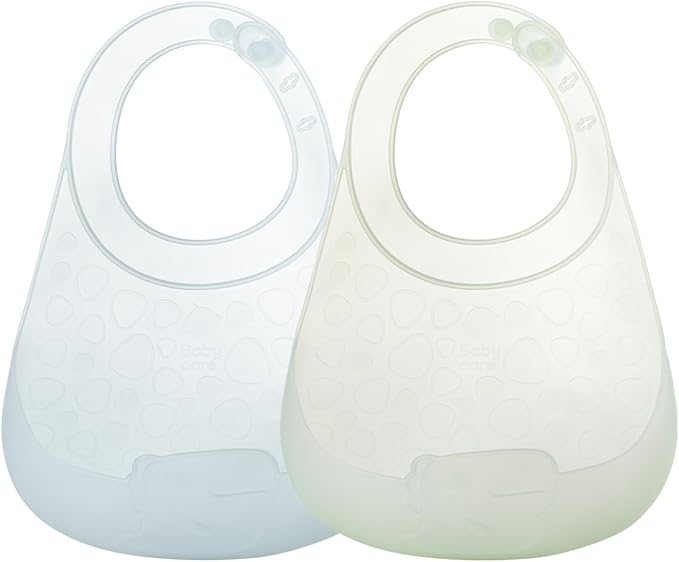 bc babycare Lightweight Silicone Baby Bibs with Adjustable Neck, Toddler Silicone Bibs with 3D Food Catcher Pocket, BPA-Free
