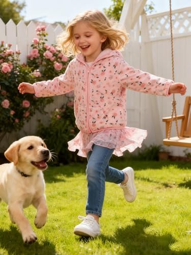 Toddler Baby Girl Fleece Jackets Fall Clothes Hooded Zip Fuzzy Coats - Image 4