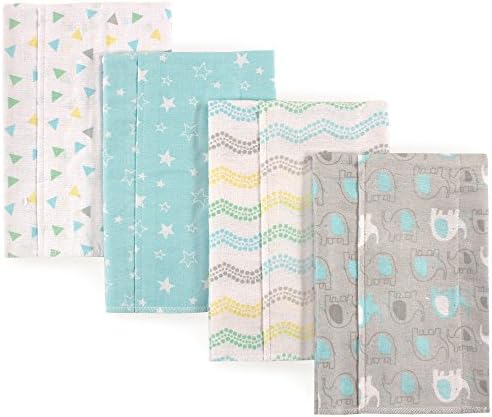 Luvable Friends Unisex Baby Cotton Flannel Burp Cloths, Basic Elephant by Luvable+Friends