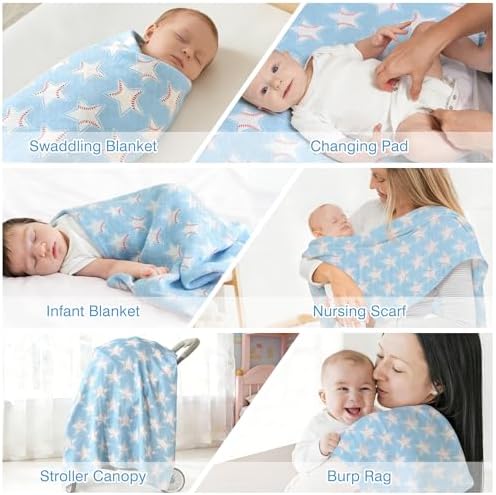 Baby Swaddle Blankets, Bamboo Muslin Receiving Blanket | 1-Pack, Lightweight & - Image 6