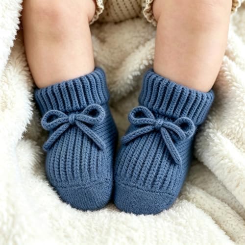 Jastore Baby Booties Newborn First Walkers Cozy Shoes Warm Knit Soft Booties - Image 5