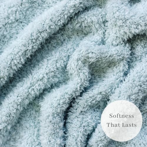 Saranoni Bamboni Oversized Blanket Soft Comfort Couch Bed Sky Blue X-Large | - Image 6