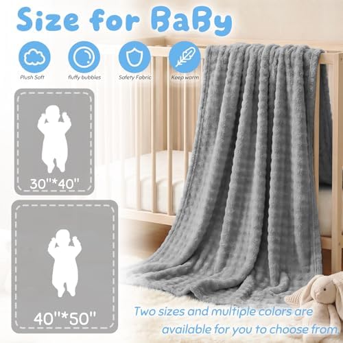 Fleece Baby Blanket for Girls Boys, Soft Cozy Cute Infant Toddler Receiving - Image 4