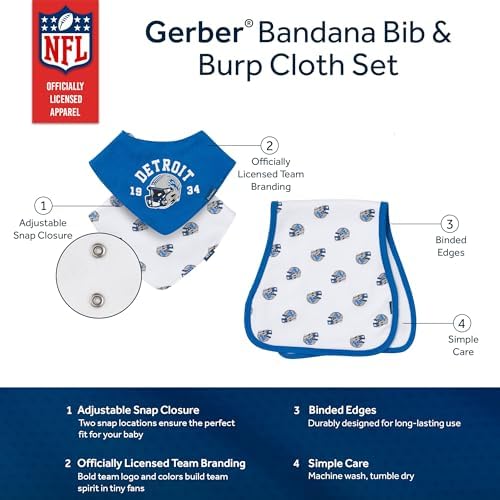 Gerber Baby Nfl Team Bandana Bibs and Burp Cloth Set - Image 5